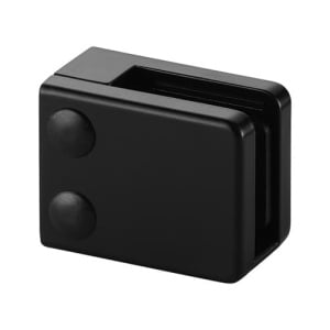 Flat Black Square Glass Clamp with a Size Range of 6 to 12.76mm