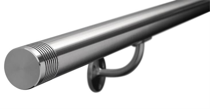 Round Stainless Steel handrail with flat end caps - Image 3