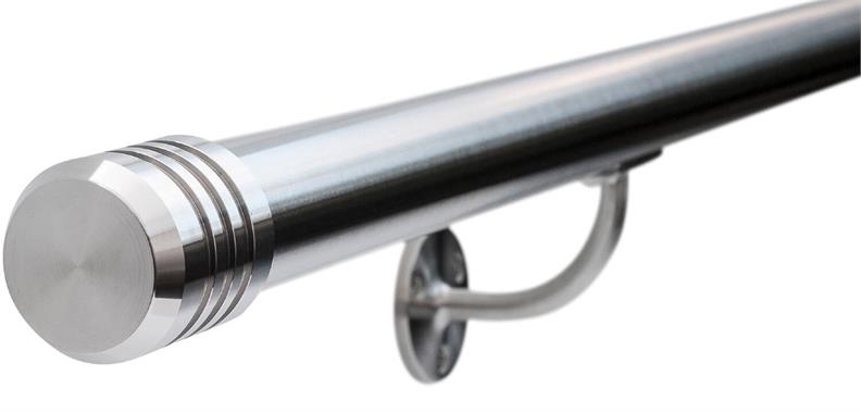 Round Stainless Steel handrail with flat end caps - Image 4