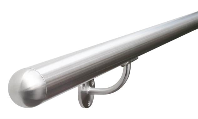 Round Stainless Steel handrail with flat end caps - Image 5